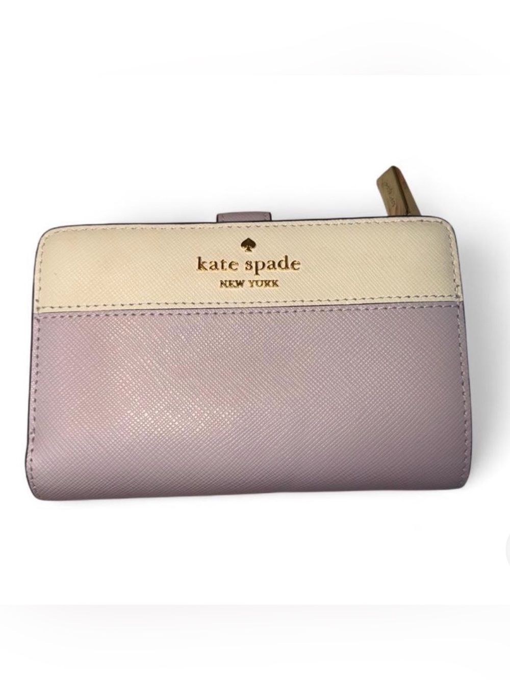 kate spade Two-Tone Cream and Light Pink Zip Wallet